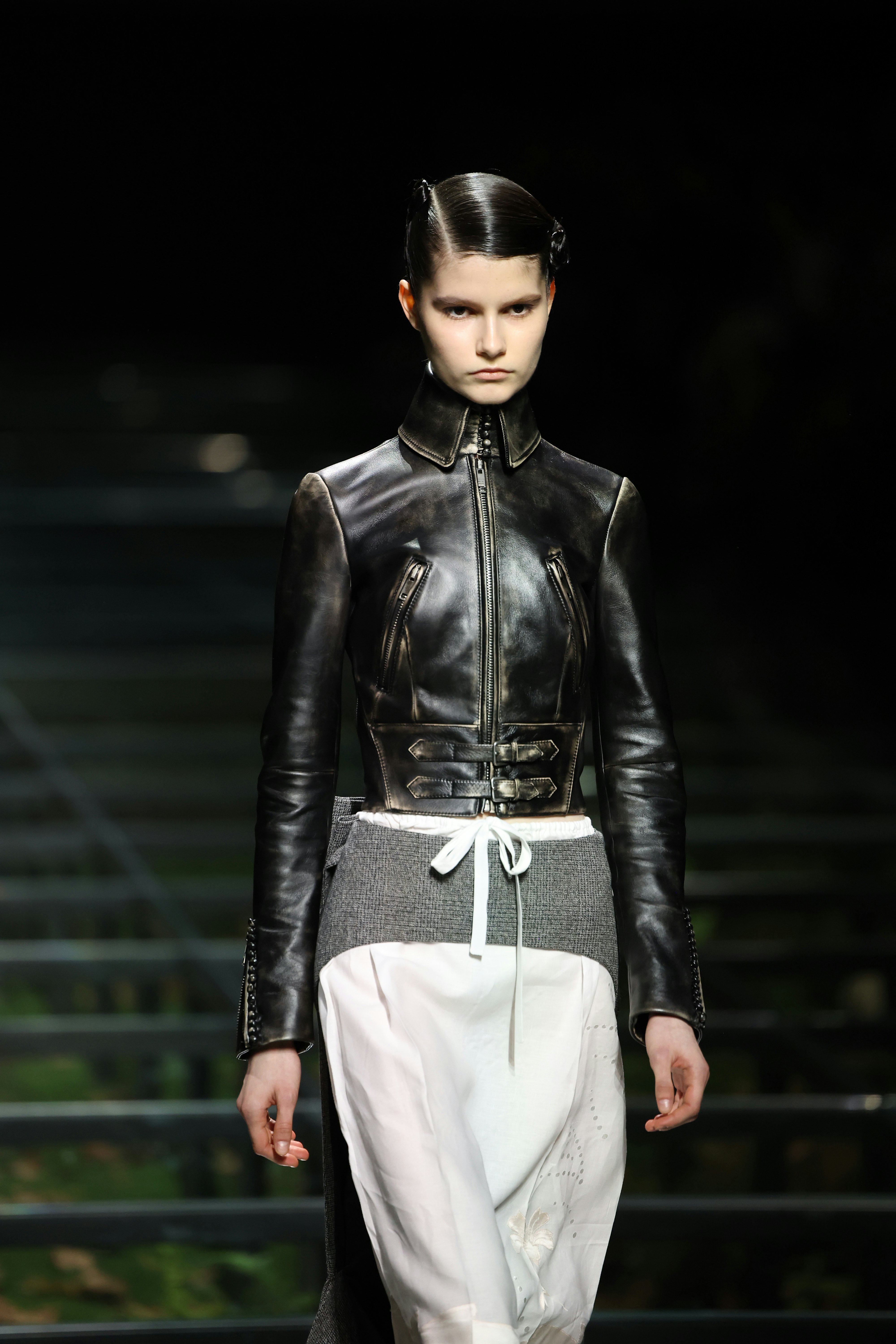 Distressed Leather Is Milan Fashion Week Fall/Winter 2024's Edgiest Trend