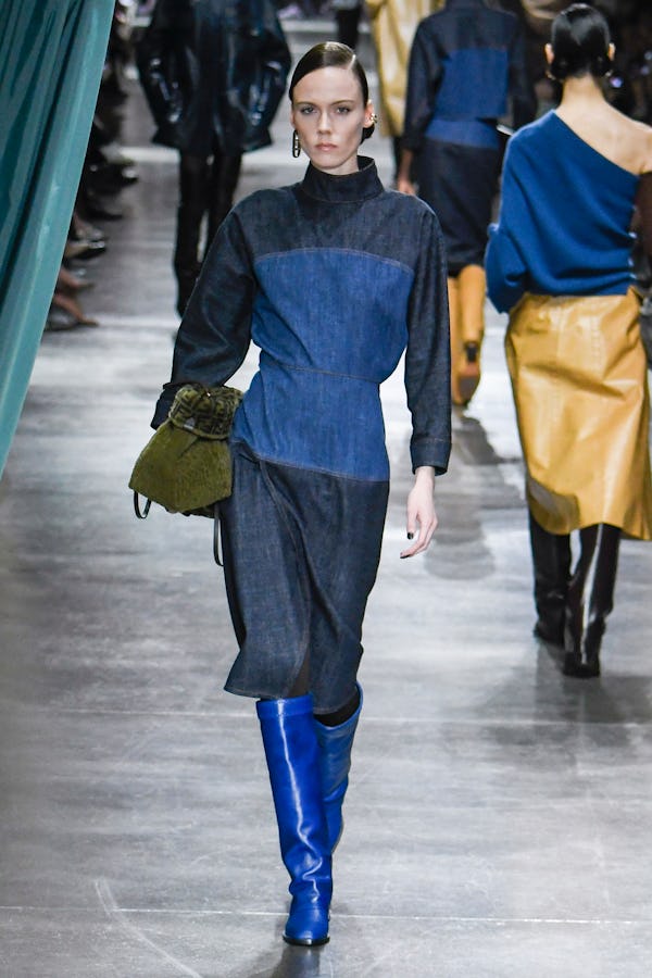 Kiki Willems walks the runway during the Fendi Ready to Wear Fall/Winter 2024