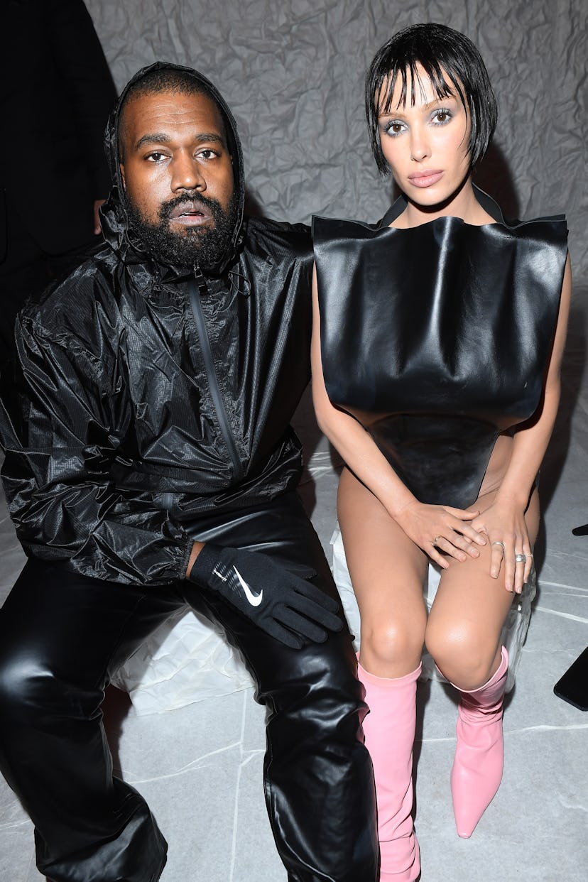 MILAN, ITALY - FEBRUARY 23: Kanye West and Bianca Censori attend the Marni Fall/Winter 2024 Fashion ...
