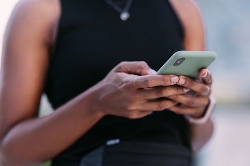 Take a digital detour as an unrecognizable African-American woman takes a break from running in the ...
