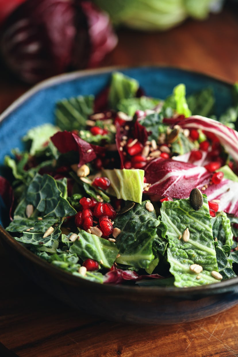 Radicchio Kale Salad with Pomgranate