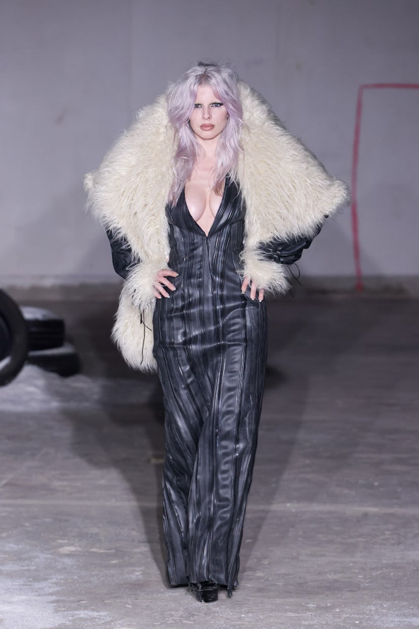 Julia Fox walks the runway during the Pressiat Womenswear Fall/Winter 2024-2025 show.