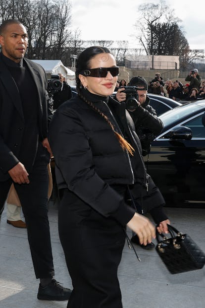 Spanish singer Rosalía Villa Tobela, also known as Rosalía, leaves after presenting Chris' work.