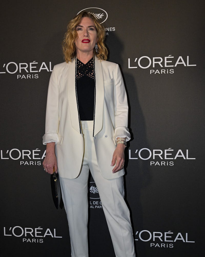 British actress Kate Winslet attends a photocall for the L'Oreal Paris event 