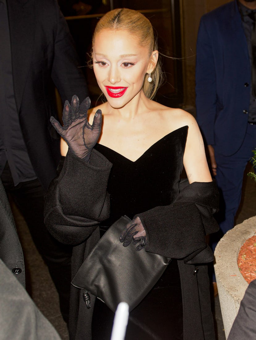 Ariana Grande is seen on November 16, 2023 in New York City.