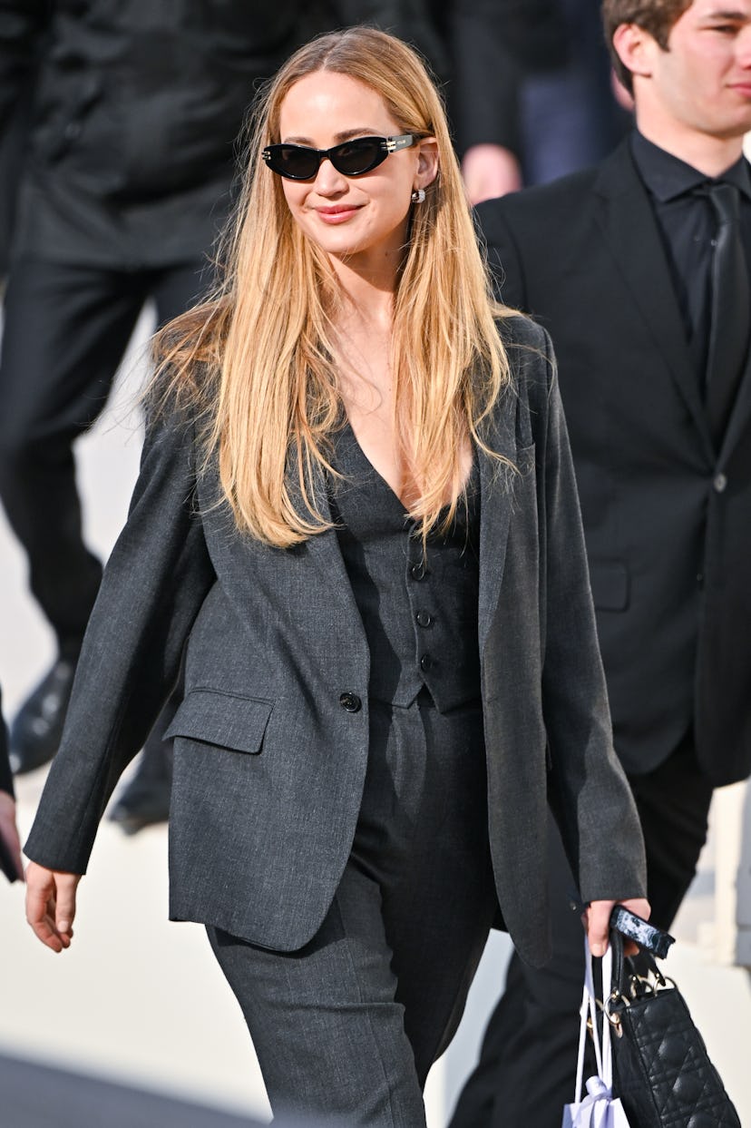 PARIS, FRANCE - FEBRUARY 27: Jennifer Lawrence attends the Christian Dior Womenswear Fall/Winter 202...
