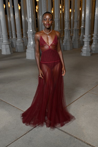 Lupita Nyong'o, wearing Gucci, attends the 2023 LACMA Art+Film Gala