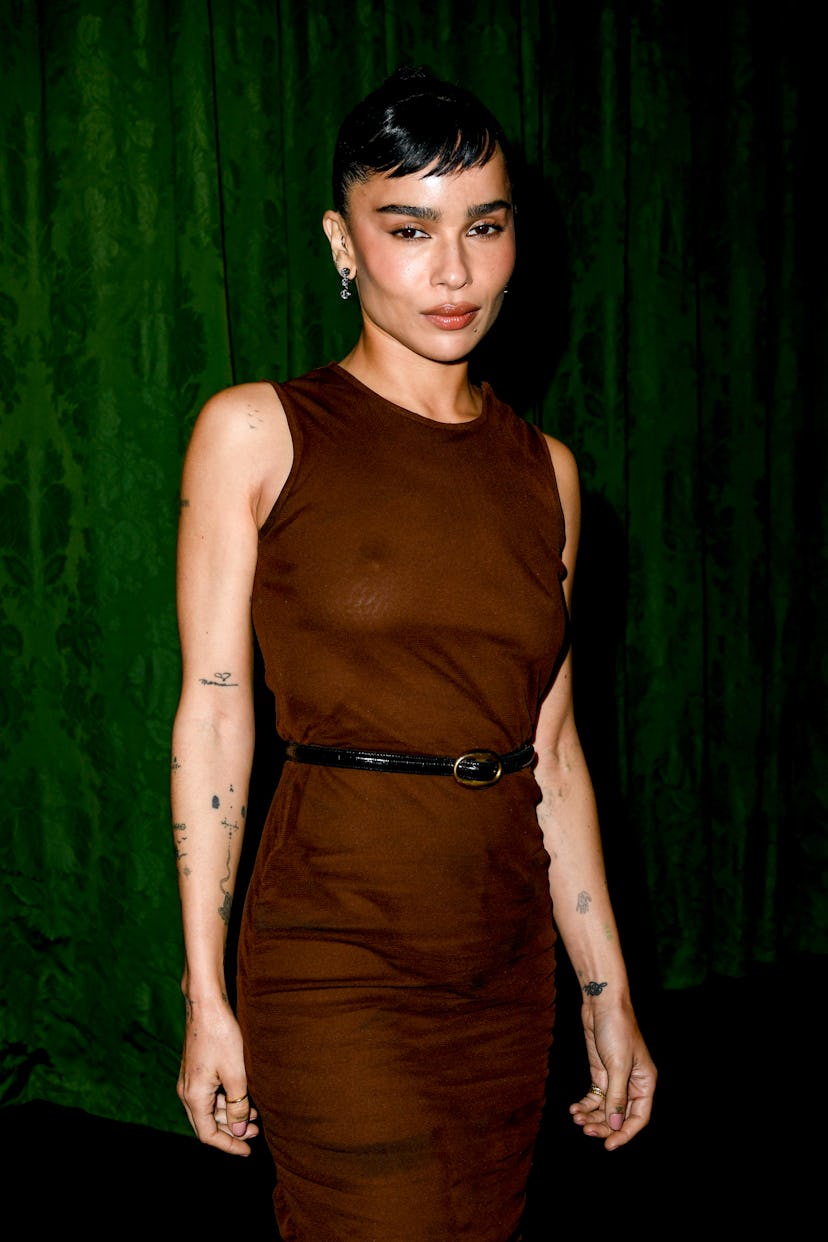 Zoë Kravitz at Saint Laurent RTW Fall 2024 as part of Paris Ready to Wear Fashion Week held at Place...