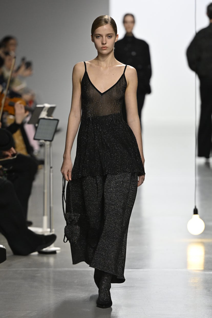 A model walks the runway during the CFCL Ready to Wear Fall/Winter 2024-2025 fashion show.