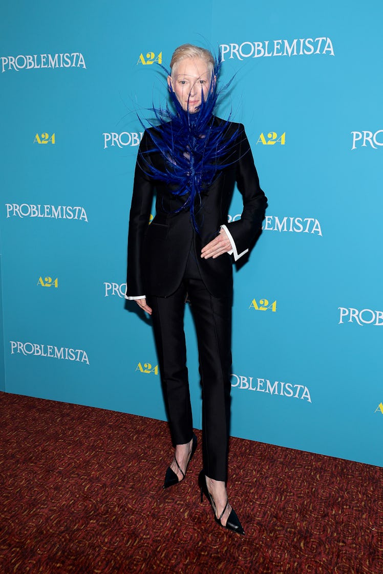 Tilda Swinton attends the "Problemista" New York Screening at Village East Cinema on February 27, 20...