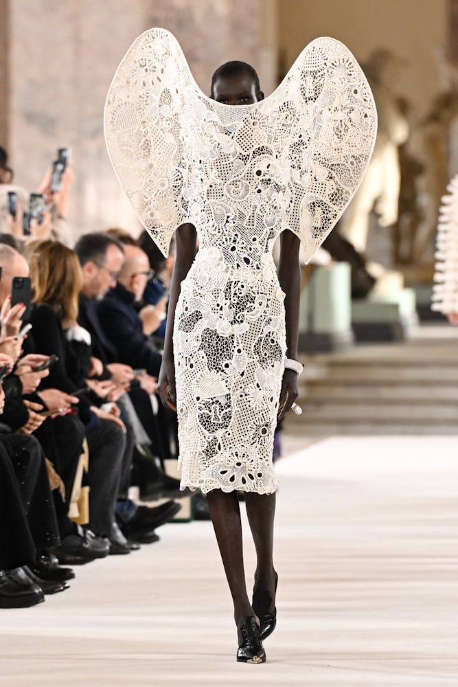 Model on the runway at Schiaparelli Couture Spring 2024 