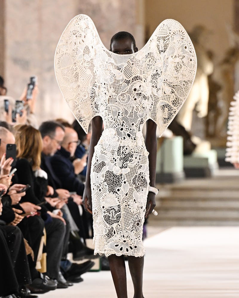 Model on the runway at Schiaparelli Couture Spring 2024 