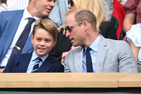 LONDON, ENGLAND - JULY 16: Prince George of Wales and Prince William, Prince of Wales watch Carlos A...