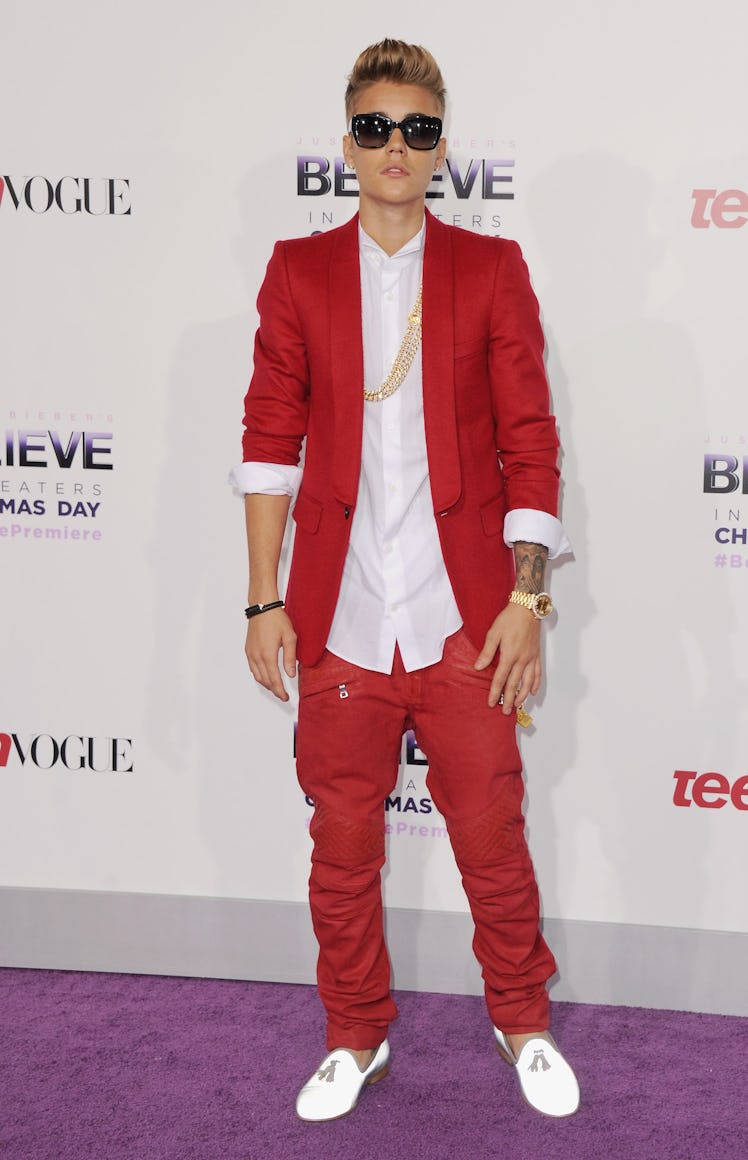 Justin Bieber arrives at the Los Angeles Premiere "Justin Bieber's Believe" 