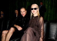 Kate Moss and Rosé at Saint Laurent RTW Fall 2024 as part of Paris Ready to Wear Fashion Week held a...