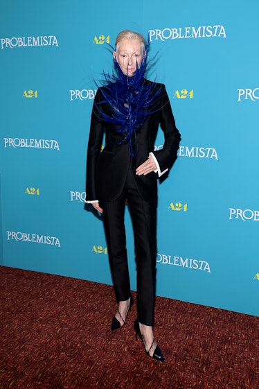 Tilda Swinton attends the "Problemista" New York Screening at Village East Cinema on February 27, 20...