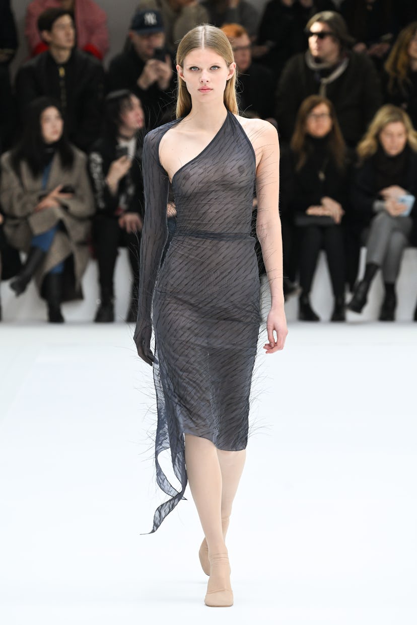 A model walks the runway during the Courrèges Womenswear Fall/Winter 2024-2025 show.