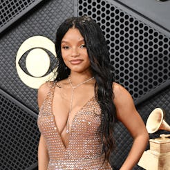 Halle Bailey attends the 66th GRAMMY Awards at Crypto.com Arena on February 04, 2024.