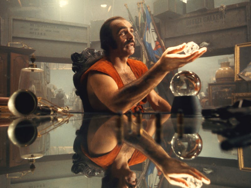 Scottish actor Sean Connery as Zed in the fantasy film 'Zardoz', 1974. (Photo by Silver Screen Colle...