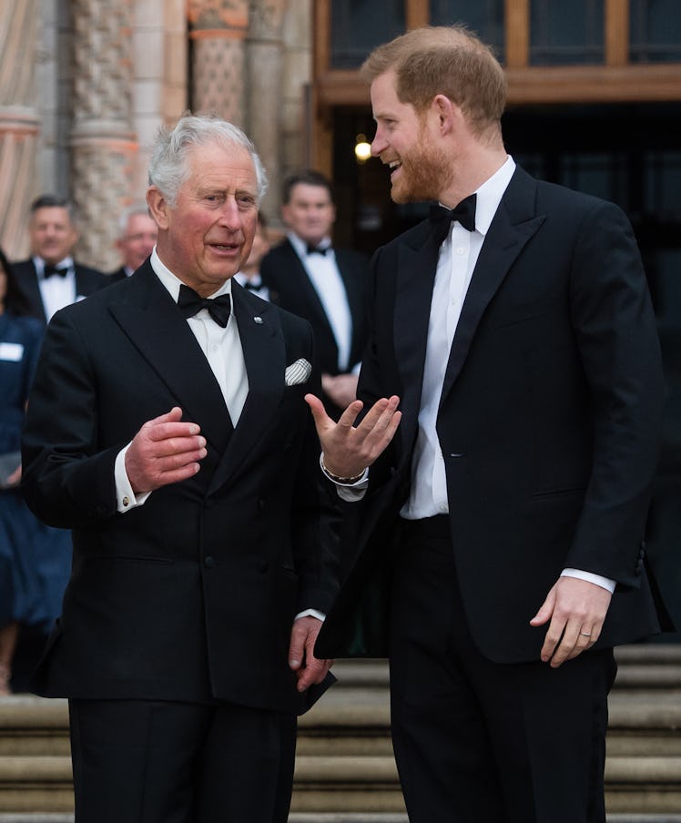 Prince Charles, Prince of Wales and Prince Harry, Duke of Sussex attend the "Our Planet" global prem...