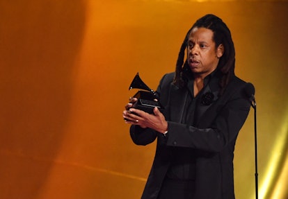 Jay-Z accepting the Dr. Dre Global Impact Award.