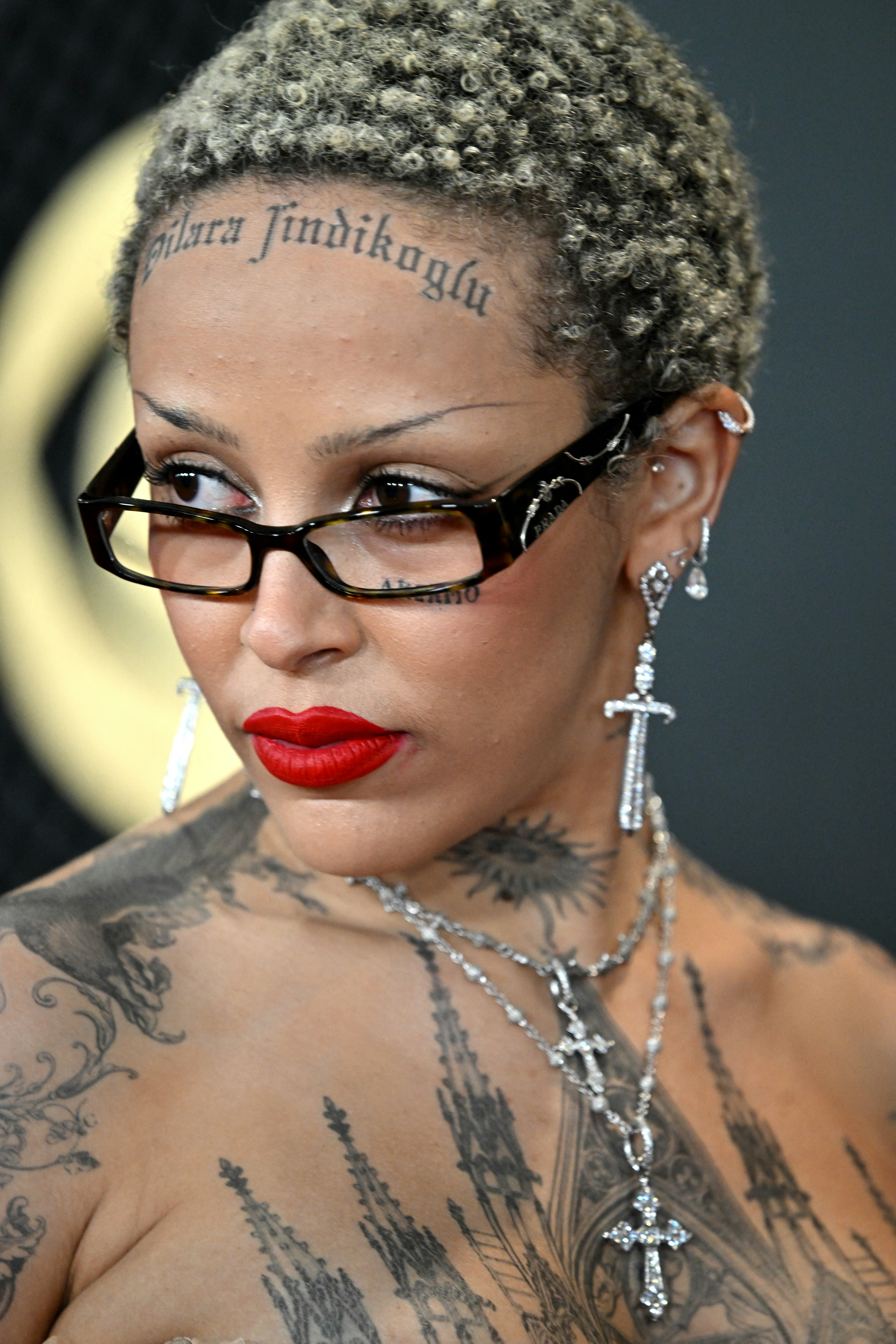 Doja Cat rocked matte red lipstick at the 2024 GRAMMY Awards