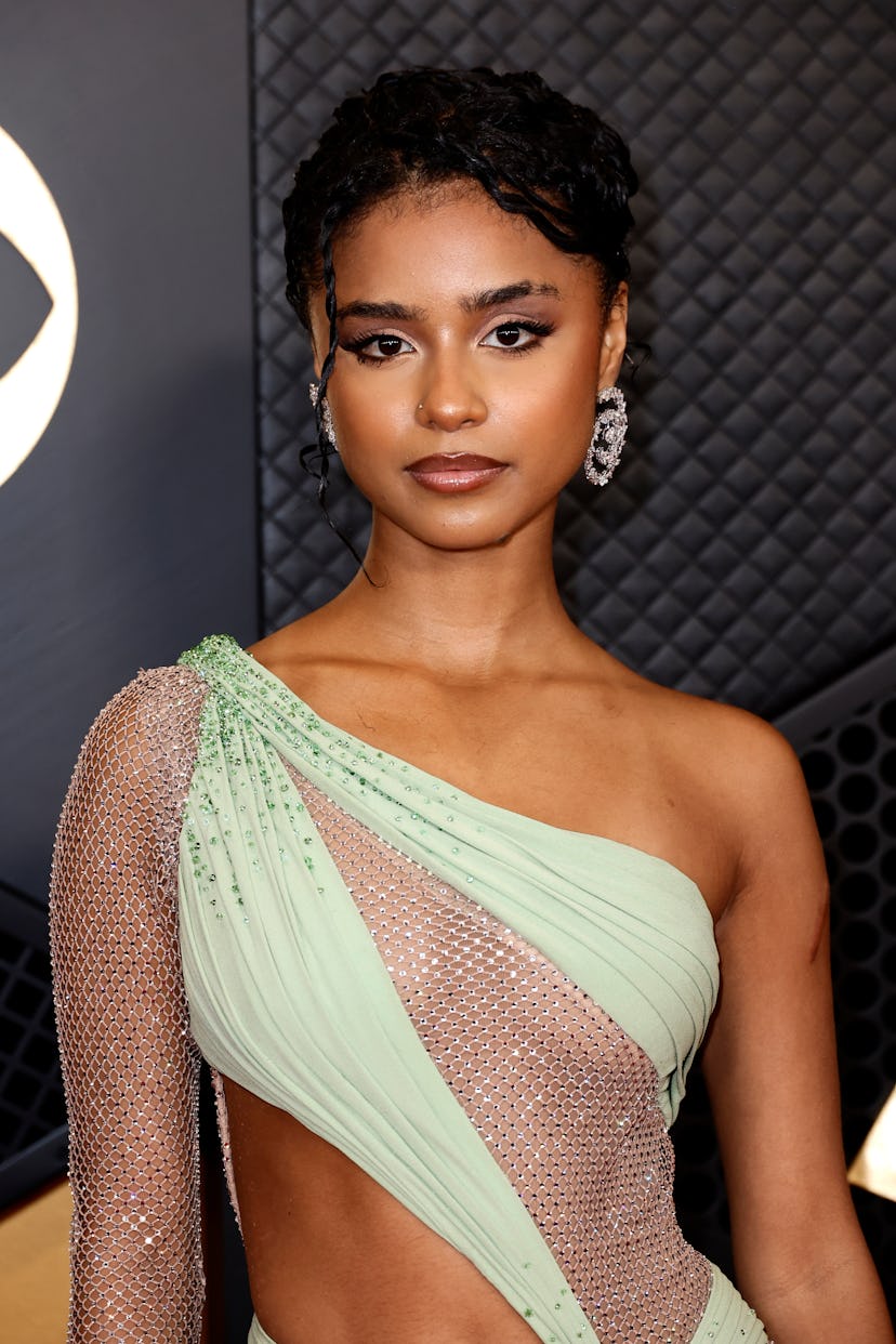 Tyla attends the 66th GRAMMY Awards with two strand twists and natural glam.