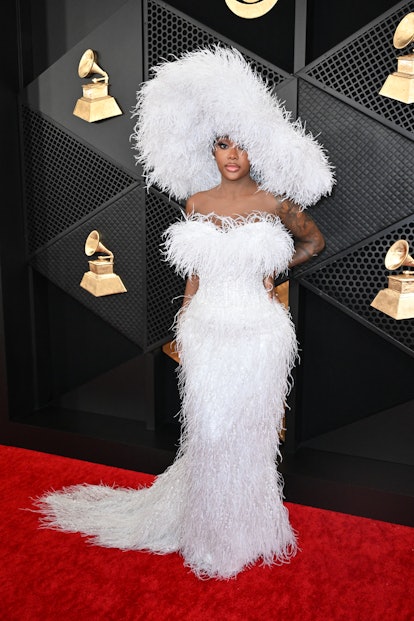 US singer Summer Walker arrives for the 66th Annual Grammy Awards at the Crypto.com Arena in Los Ang...