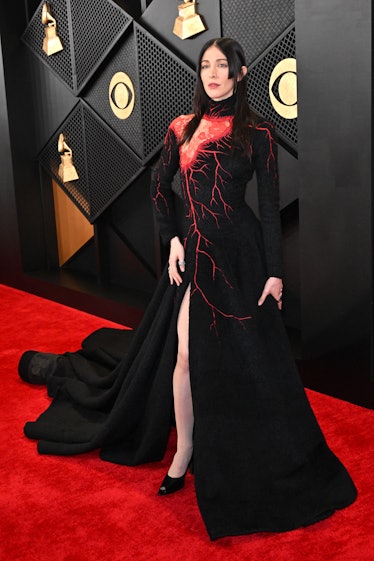 US singer and songwriter Caroline Polachek arrives for the 66th Annual Grammy Awards at the Crypto.c...