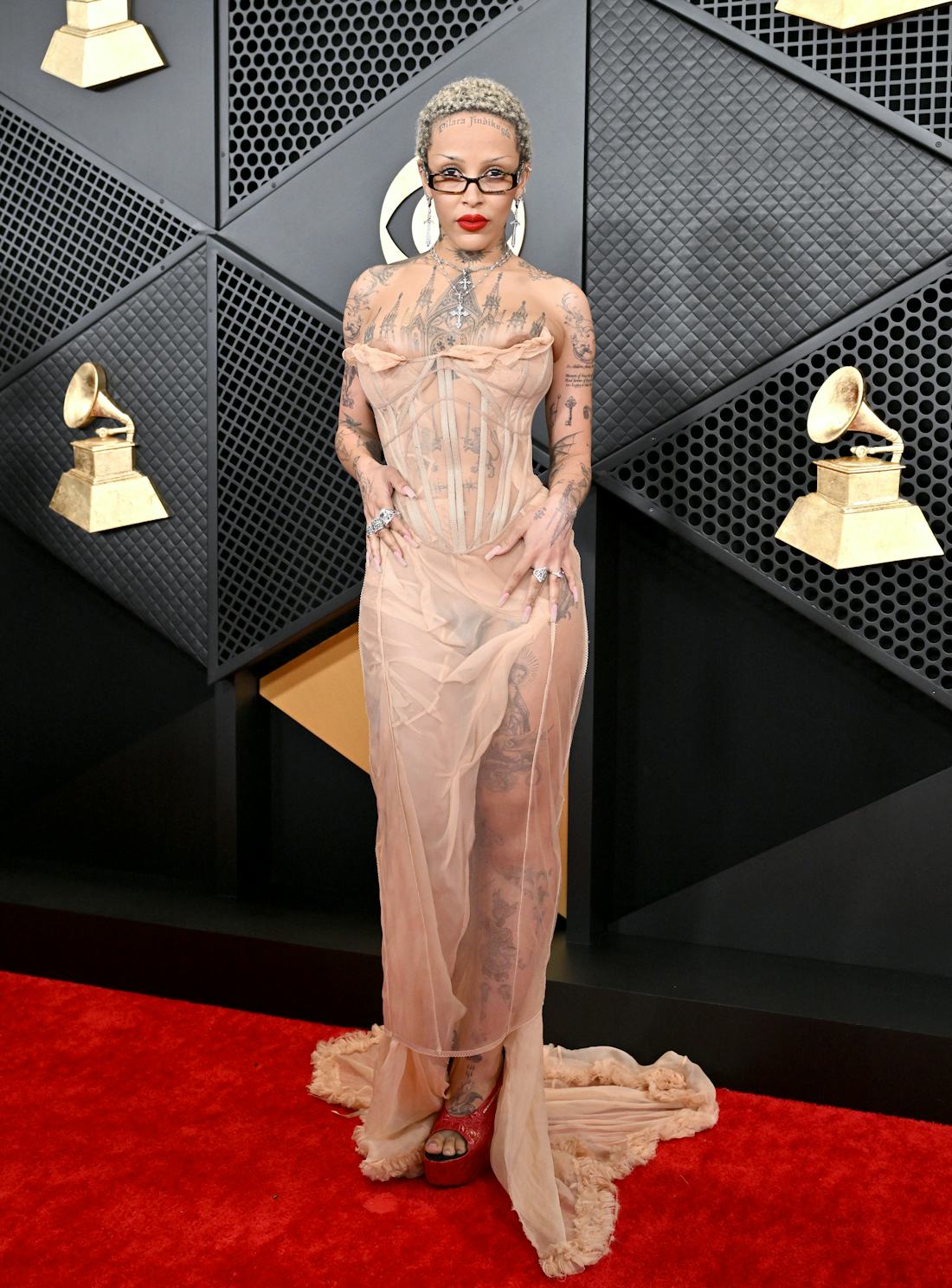 The 2024 Grammys Red Carpet Was All About The Naked Dress