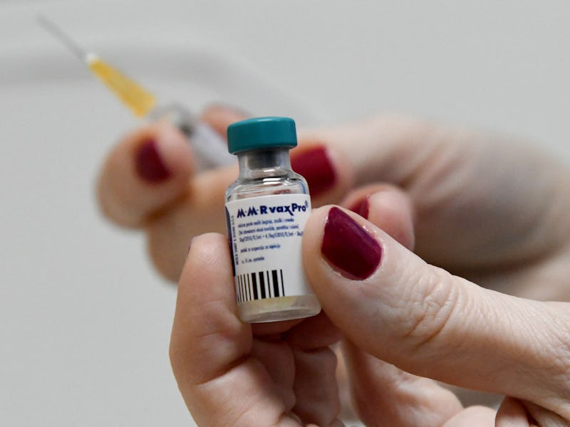 A health worker prepares a measles vaccine in a hospital of Montenegro's capital Podgorica on Februa...