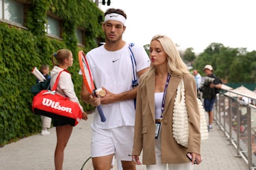 Morgan Riddle, who is dating tennis pro Taylor Fritz, at Wimbledon 2023