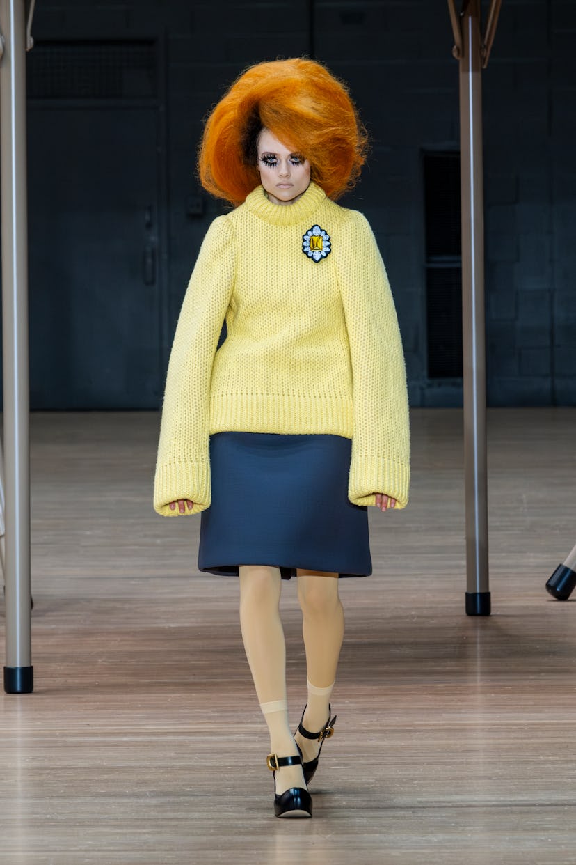 Model on the runway at Marc Jacobs RTW Spring 2024 held at The Armory.