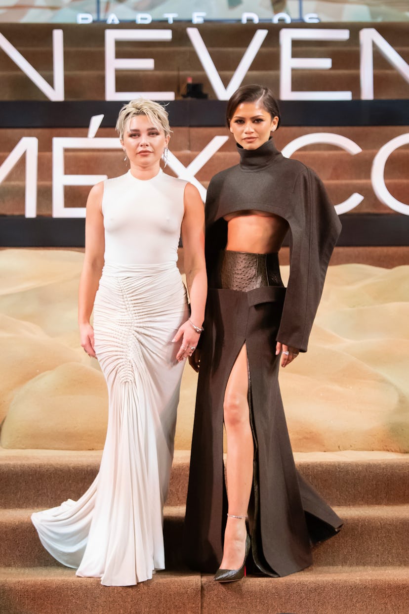 Florence Pugh and Zendaya attend the red carpet for the movie 'Dune: Part Two.' 