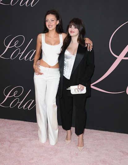 Selena Gomez and Nicola Peltz Beckham arrives at the Premiere Of "Lola." 