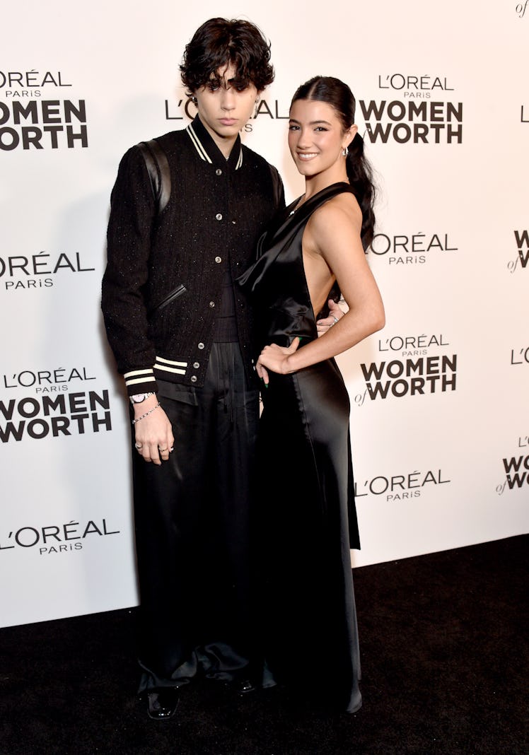 Landon Barker and Charli D'Amelio attend the 2023 L'Oréal Paris Women Of Worth at NeueHouse Hollywoo...