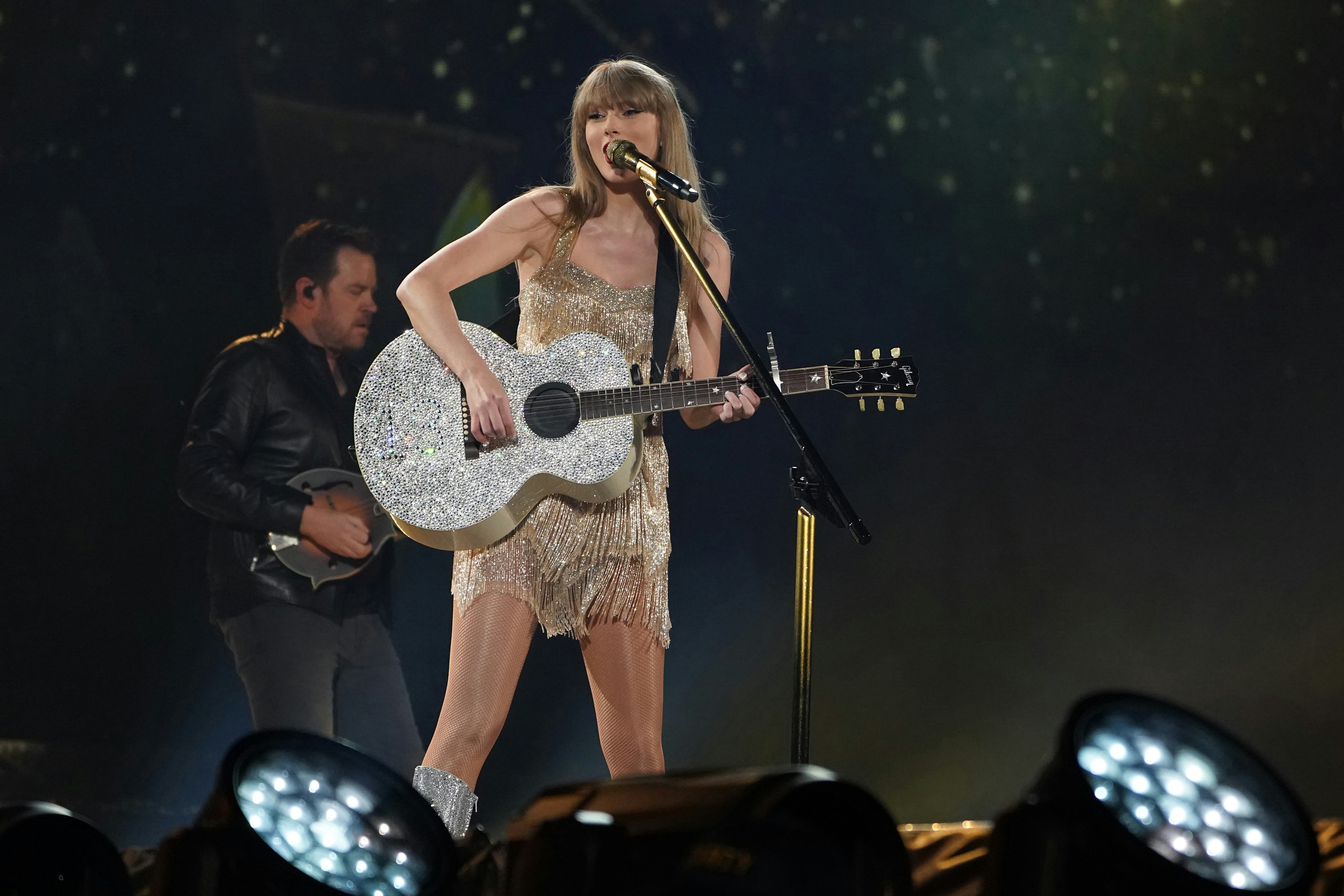 Taylor Swift performs onstage in Tokyo, Japan.