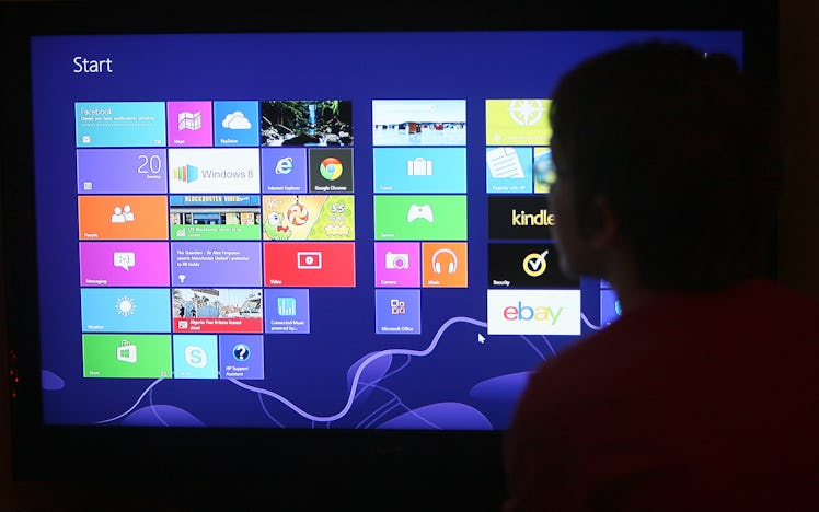 A view of Windows 8 in use, a version of the Microsoft Windows operating system,   (Photo by Paul Fa...