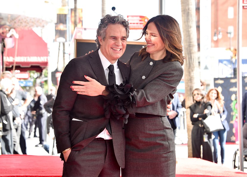 Mark Ruffalo and Jennifer Garner on the Hollywood Walk of Fame.