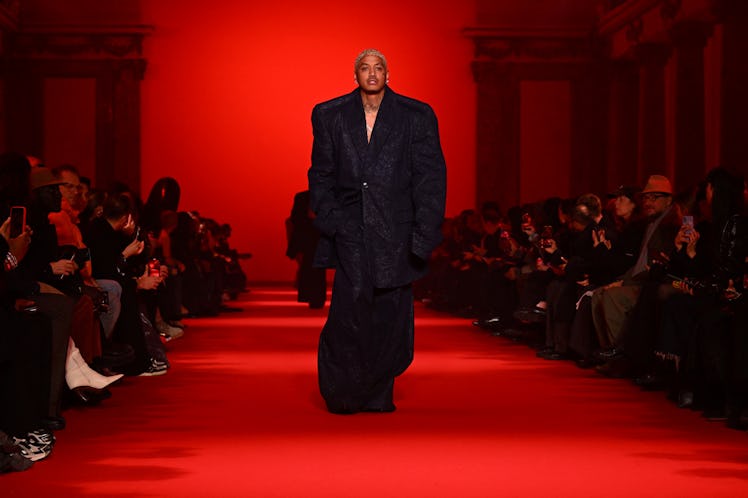 US singer Alexander Edwards presents a creation by Vetements 