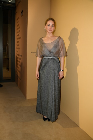 Jennifer Lawrence at the LVMH Prize Cocktail Party held on February 29, 2024 in Paris, France.