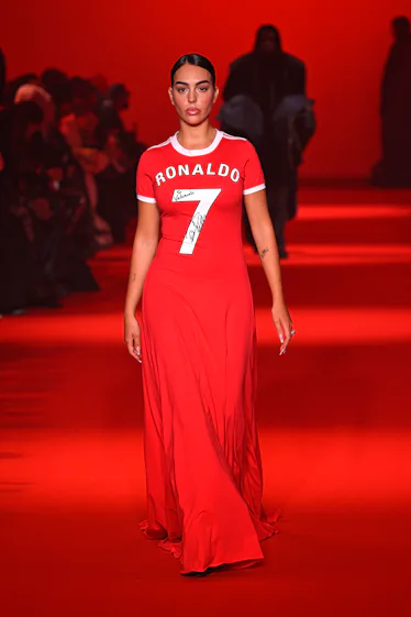 Georgina Rodriguez walks the runway during the Vetements Womenswear Fall/Winter 2024-2025