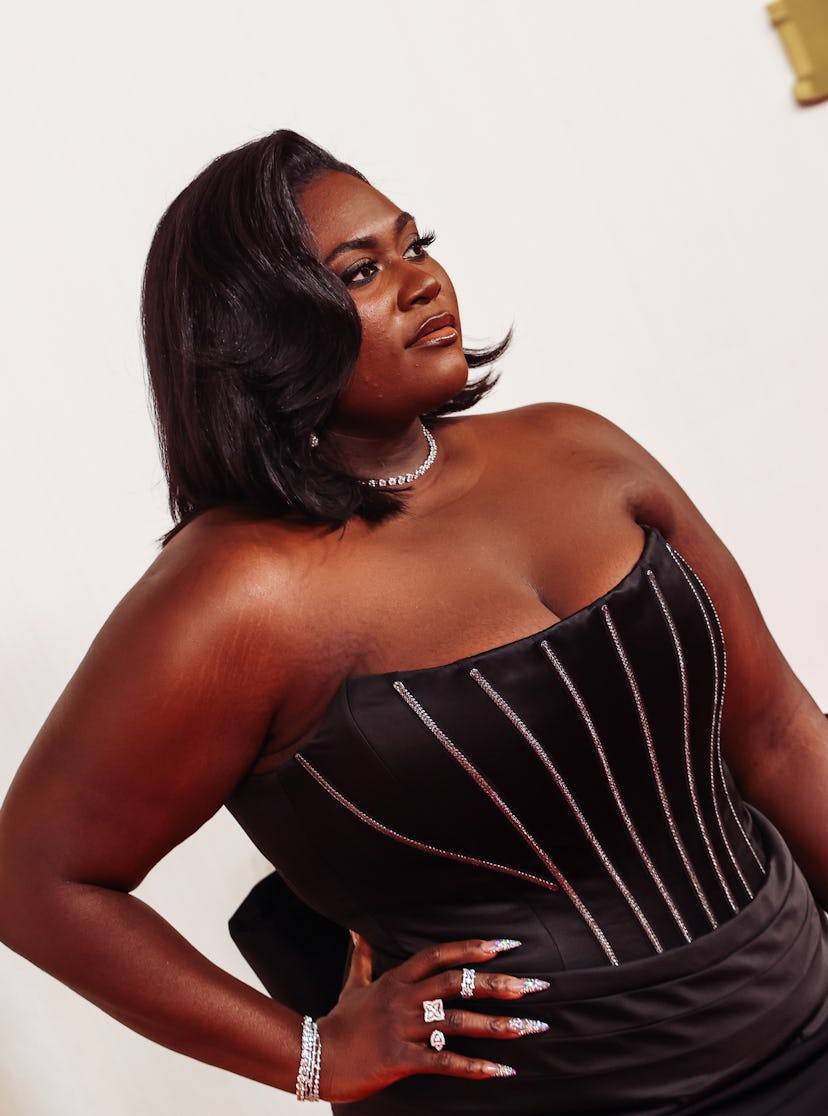 Danielle Brooks rocked bedazzled French tip nails at the 2024 Oscars.
