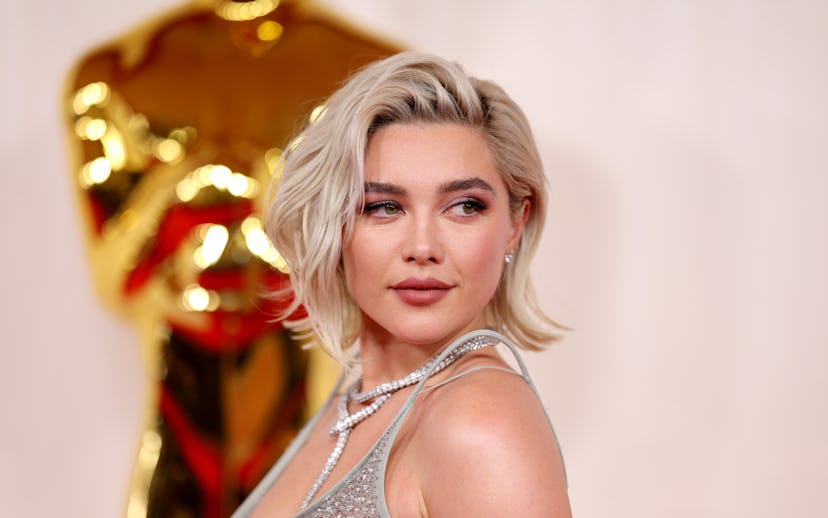 HOLLYWOOD, CALIFORNIA - MARCH 10: Florence Pugh attends the 96th Annual Academy Awards on March 10, ...
