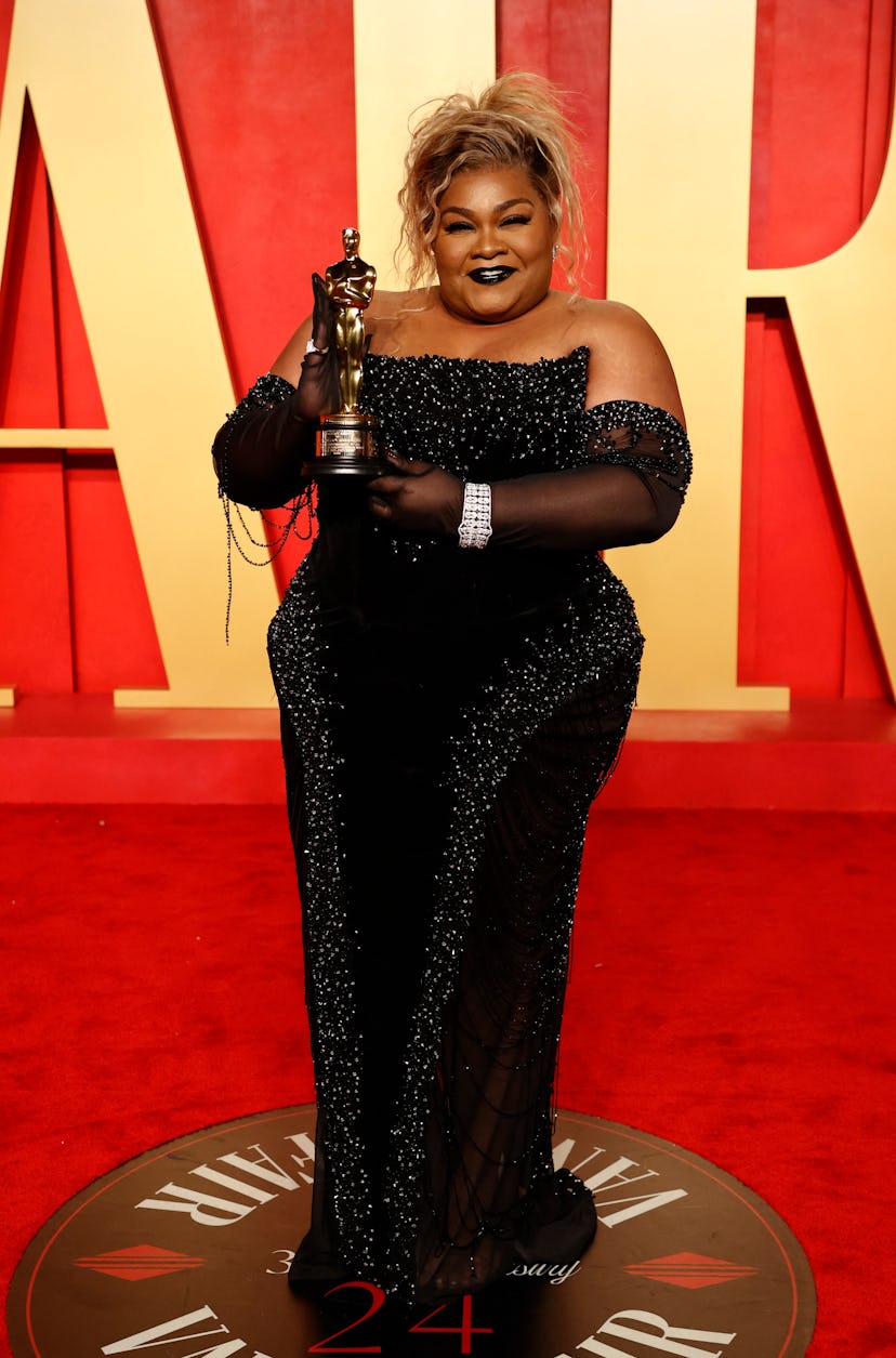 US actress Da'Vine Joy Randolph holds her Oscar for Best Actress in a Supporting Role for "The Holdo...
