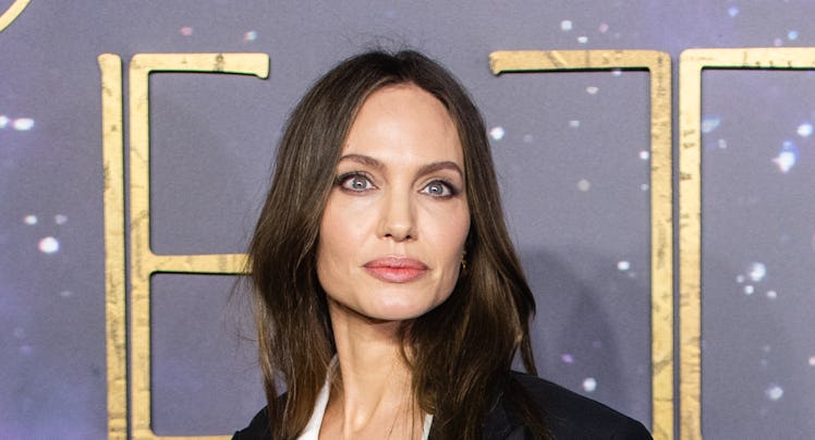 Angelina Jolie attends the "The Eternals" UK Premiere at BFI IMAX Waterloo on October 27, 2021 in Lo...