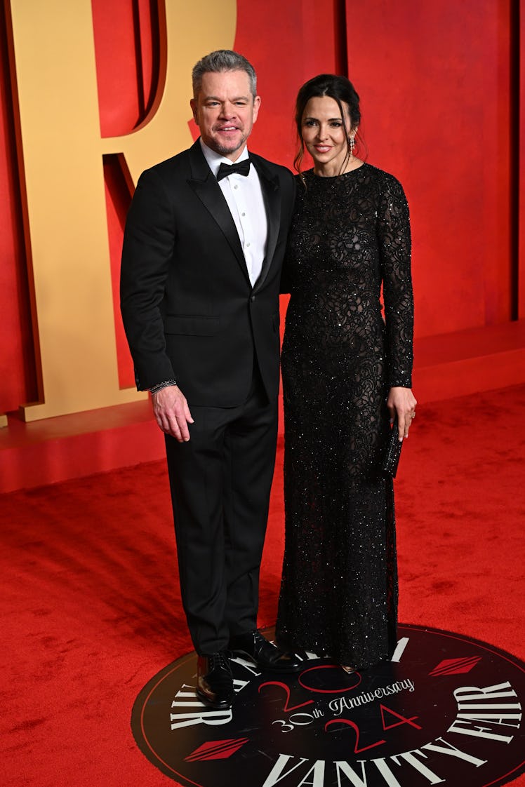 Matt Damon and Luciana Damon attending the Vanity Fair Oscar Party
