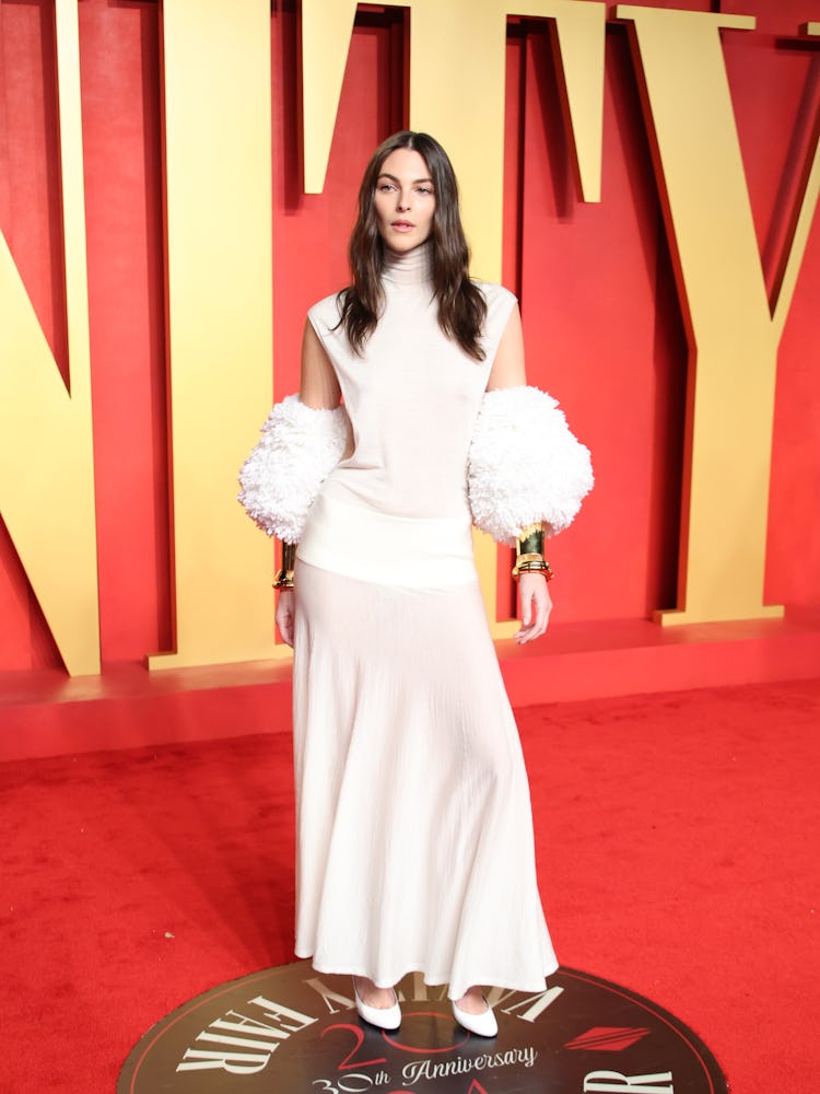 Vittoria Ceretti attends the 2024 Vanity Fair Oscar Party Hosted By Radhika Jones at Wallis Annenber...