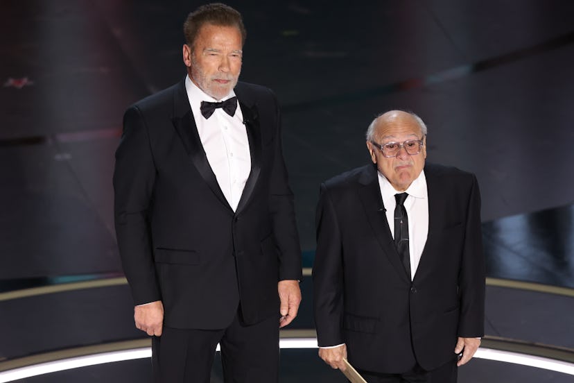Fans created memes and tweets about Arnold Schwarzenegger and Danny DeVito at the 2024 Oscar Awards.
