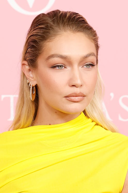 gigi hadid slicked-back hair